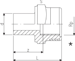 Picture of +GF+ Reduktionsnippel PVC-U metrisch Rp, Grösse: 12‑ 1/4", Art.Nr.: 721910404