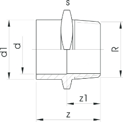 Picture of +GF+ Übergangsmuffennippel PVC-U metrisch R, Grösse: 12/16‑ 3/8", Art.Nr.: 721910555