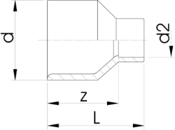 Picture of +GF+ Reduktion PVC-U metrisch, Grösse: 8‑ 6, Art.Nr.: 721910323