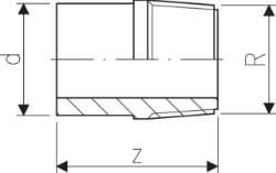 Picture of +GF+ Übergangsnippel PVC-U metrisch R, Grösse: 16‑ 3/8", Art.Nr.: 721913505