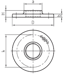 Picture of +GF+ 321 Gewindeflansch, ungebohrt, Dimension ″: 1/2", Art.Nr.: 770320104