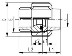 Picture of +GF+ PROGEF Standard Verschraubung (PN10), Grösse: 16, Art.Nr.: 727510155