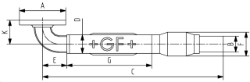 Picture of +GF+ GEBEF Typ 1140 Festflansch 90° INOX, B mm: 63, Art.Nr.: 775011400