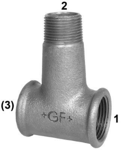 Bild von +GF+ 137 T-Stück für Verteilbatterie, Abzweig reduziert, Dim. (1-2): 11/4" ‑ 3/4", Art.Nr.: 770137216