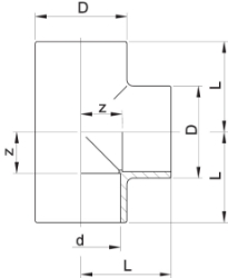 Picture of +GF+ PROGEF Standard T 90° egal (PN10), Grösse: 32, Art.Nr.: 727200108