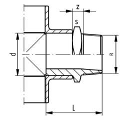 Picture of +GF+ PROGEF Standard Übergangs-Nippel Metrisch R (PN10), Grösse: 16‑ 3/8", Art.Nr.: 727910505