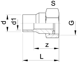 Picture of +GF+ Anschlussverschraubung PVC-U/Messing metrisch G, Grösse: 20‑ 3/4", Art.Nr.: 721550306