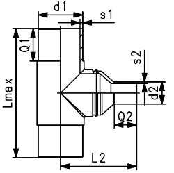 Bild von +GF+ ELGEF Plus T 90° reduziert PE100 d25-400mm / SDR11 / mit angeschweisster Reduktion / Langschenklige Version, d mm: 200, Art.Nr.: 753201097