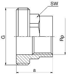 Picture of +GF+ Serie 8000 Gewindefittings Einschraubteil Siliziumbronze, Rp ″: 3/4, Art.Nr.: 768370005