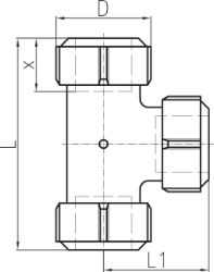 Picture of +GF+ PRIMOFIT T-Stück verzinkt Für Stahlrohr, Dimension ″: 3/8", Art.Nr.: 775302050