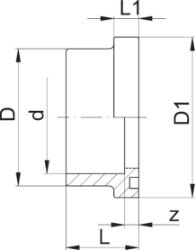 Picture of +GF+ Bundbuchse PVC-U Dichtfläche mit O-Ring Nut metrisch, Grösse: 75, Art.Nr.: 721810112