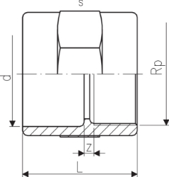 Picture of +GF+ Übergangsmuffe PVC-U metrisch Rp, Grösse: 75‑21/2", Art.Nr.: 721916012