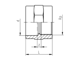 Picture of +GF+ SYGEF Standard Übergangsmuffe Innengewinde Rp PN16, Grösse: 20‑ 1/2", Art.Nr.: 735910206