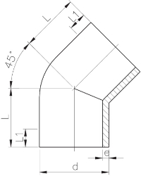 Picture of +GF+ PROGEF Standard Winkel 45° SDR11/PN10, Grösse: 20, Art.Nr.: 727158506