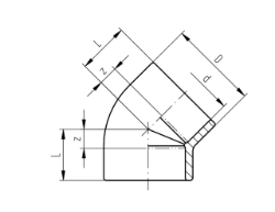 Picture of +GF+ SYGEF Standard Winkel 45° PN16, Grösse: 20, Art.Nr.: 735150106