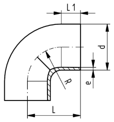 Picture of +GF+ SYGEF Standard Bogen 90° SDR21/PN16, Grösse: 20, Art.Nr.: 735018706