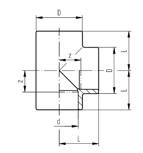 Bild von +GF+ SYGEF Standard T 90° egal PN16, Grösse: 25, Art.Nr.: 735200107