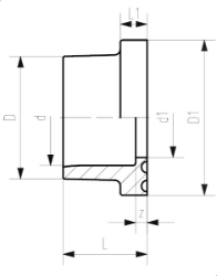 Picture of +GF+ ecoFIT Bundbuchse PE100 d20-110mm / SDR 17 / Dichtfläche flach/gerillt, Grösse: 20, Art.Nr.: 753790206