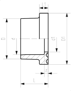 Picture of +GF+ ecoFIT Bundbuchse PE100 d20-110mm / SDR 17 / Dichtfläche flach/gerillt, Grösse: 90, Art.Nr.: 753790213